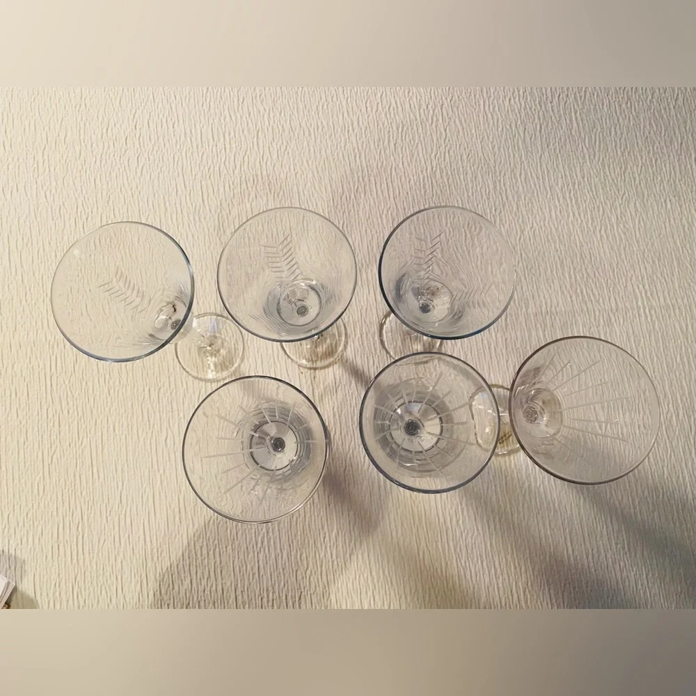 Vintage 1990’s Champagne Toasting Flutes, Set of 6, w/ 2 Designs